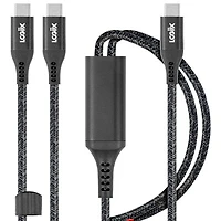 LOGiiX Piston Connect 100W 1.5m (4.9 ft.) USB-C to Dual USB-C Cable - Black