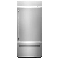 Open Box - KitchenAid 36" 20.9 Cu. Ft. Bottom Mount Refrigerator with LED Lighting (KBBR306ESS) - SS - Scratch & Dent