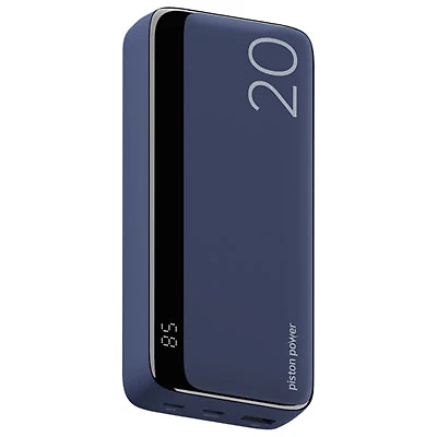 LOGiiX Vibrance Piston Power 20,000 mAh Dual USB-C/USB-A Power Bank - Midnight Blue