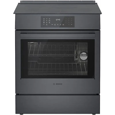 Open Box - Bosch 30" 4.6 Cu. Ft. True Convection Slide-In Induction Range (HII8047C) - Black Stainless - Perfect Condition