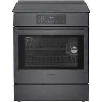 Open Box - Bosch 30" 4.6 Cu. Ft. True Convection Slide-In Induction Range (HII8047C) - Black Stainless - Perfect Condition