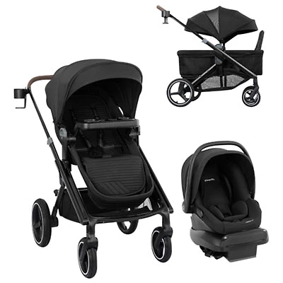 Evenflo Transformer Modular Travel System with LiteMax NXT Infant Car Seat - Black