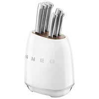 Smeg Stainless Steel 6-Piece Knife Block Set (KBSF02WH) - White