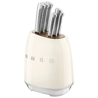Smeg Stainless Steel 6-Piece Knife Block Set (KBSF02CR) - Cream