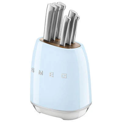 Smeg Stainless Steel 6-Piece Knife Block Set (KBSF02PB) - Pastel Blue