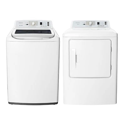 Insignia 4.7 Cu. Ft. Top Load Washer and 6.7 Cu. Ft. Front Load Electric Dryer- White
