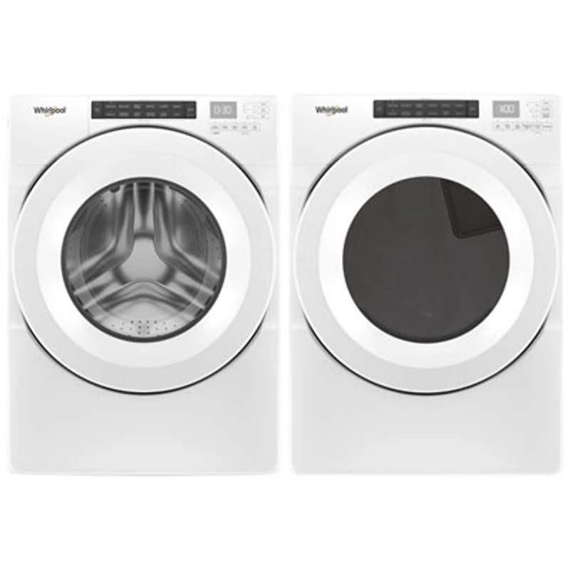 Whirlpool 5.0 Cu. Ft. HE Front Load Washer & 7.4 Cu. Ft. Electric Dryer - White