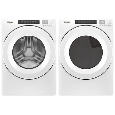 Whirlpool 5.0 Cu. Ft. HE Front Load Washer & 7.4 Cu. Ft. Electric Dryer - White