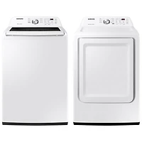 Samsung 5.2 Cu. Ft. High Efficiency Impeller Top Load Washer & 7.2 Cu. Ft. Electric Dryer - White