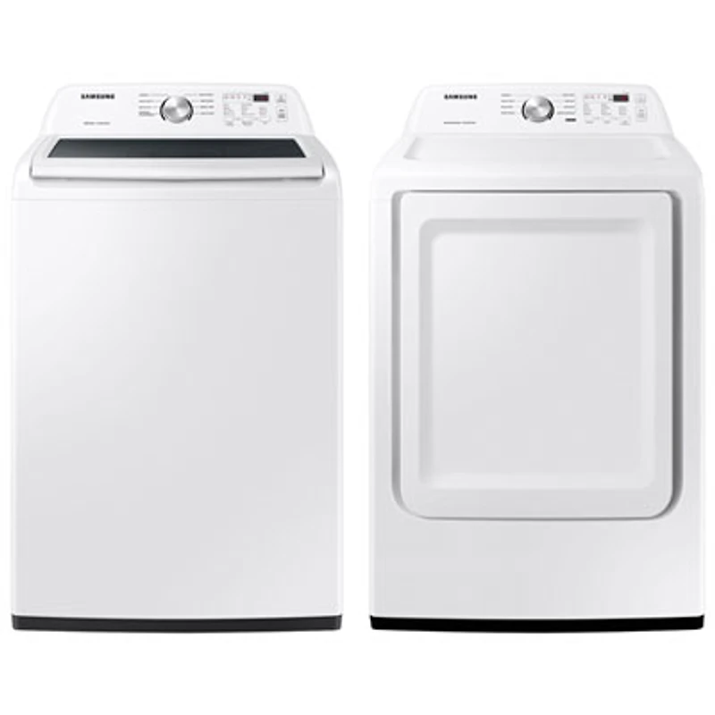 Samsung 5.0 Cu. Ft. Agitator Top Load Washer & 7.2 Cu. Ft. Electric Dryer - White