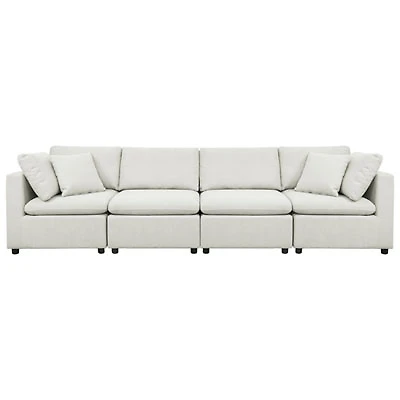 Billie 4-Piece Modular Transitional Polyester Sectional Sofa Sets - Light Grey
