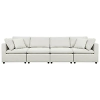 Billie 4-Piece Modular Transitional Polyester Sectional Sofa Sets - Light Grey