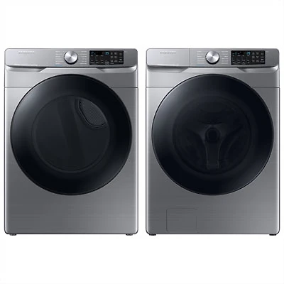Samsung 5.2 Cu. Ft. High Efficiency Front Load Steam Washer & 7.5 Cu. Ft. Gas Steam Dryer - Platinum