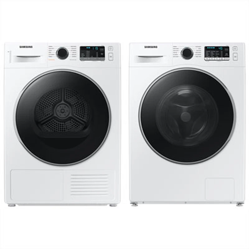 Samsung 2.9 Cu. Ft. High Efficiency Front Load Steam Washer & 4.0 Cu. Ft. Electric Heat Pump Dryer - White