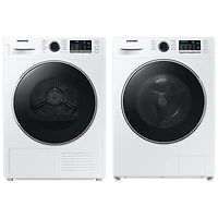 Samsung 2.9 Cu. Ft. High Efficiency Front Load Steam Washer & 4.0 Cu. Ft. Electric Heat Pump Dryer - White