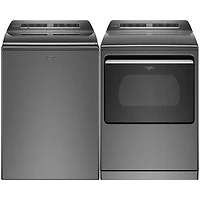 Whirlpool 6.0 Cu. Ft. High Efficiency Impeller Top Load Washer & 7.4 Cu. Ft. Electric Dryer - Chrome Shadow