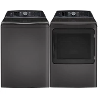 GE Profile 6.2 Cu. Ft. High Efficiency Top Load Washer & 7.4 Cu. Ft. Electric Steam Dryer - Diamond Grey