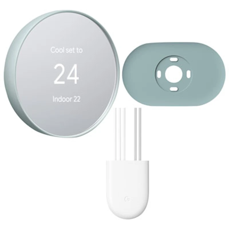 Google Nest Wi-Fi Smart Thermostat with Trim Kit & Power Connector - Fog/Deep Fog