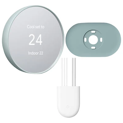 Google Nest Wi-Fi Smart Thermostat with Trim Kit & Power Connector - Fog/Deep Fog