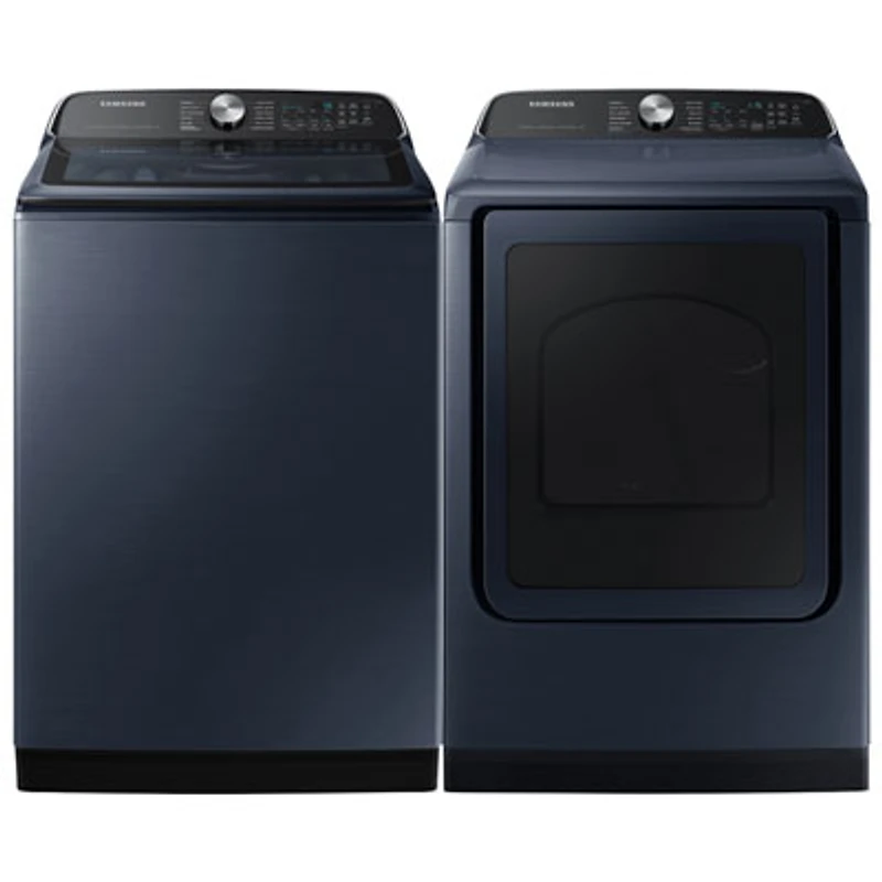 Samsung 6.1 Cu. Ft. Top Load Impeller Washer & Electric Steam Dryer - Brushed Navy/ Navy