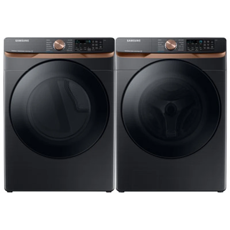 Samsung 5.8 Cu.Ft. Front Load Steam Washer & 7.5 Cu. Ft. Electric Steam Dryer - Black Stainless Steel