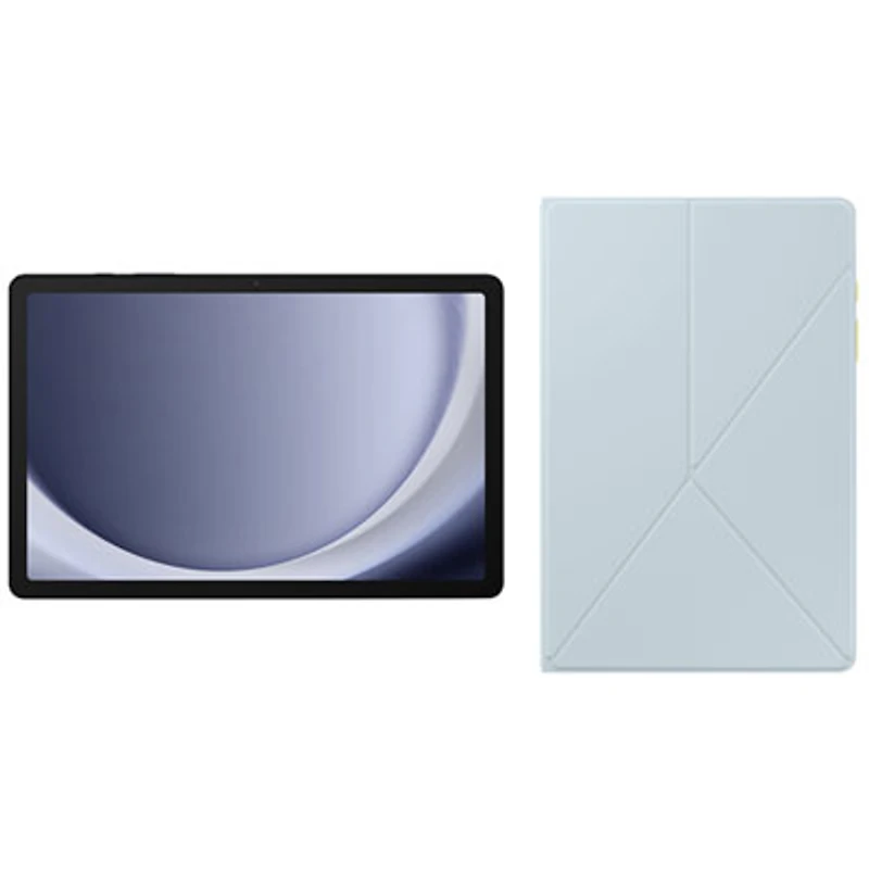 Samsung Galaxy Tab A9+ (Plus) 11" 64GB Android Tablet with Book Cover Case - Mystic Blue/Blue