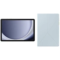 Samsung Galaxy Tab A9+ (Plus) 11" 64GB Android Tablet with Book Cover Case - Mystic Blue/Blue