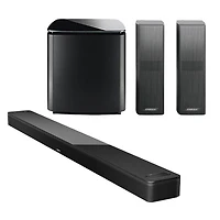 Bose Smart Ultra 5.1.2 Channel Sound Bar w/ Module 700 Subwoofer & Surround Speaker 700 (Pair) - Black