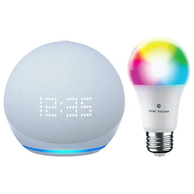 Amazon Echo Dot (5th Gen) Smart Speaker & GE Cync A19 Smart LED Light Bulb