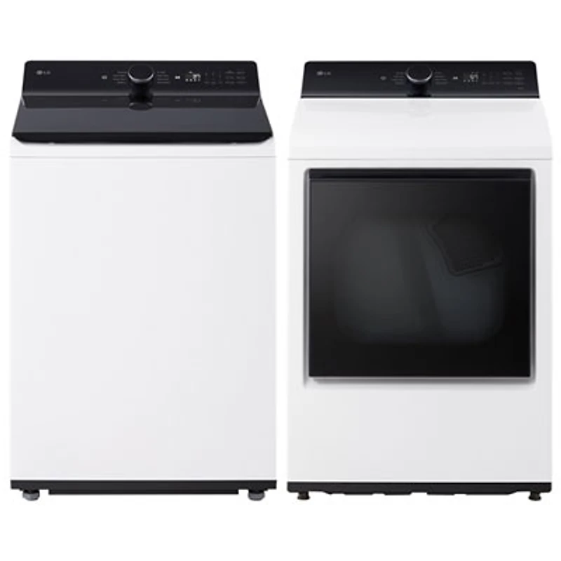 LG 6.1 Cu. Ft. High Efficiency Top Load Impeller Washer & 7.3 Cu. Ft. Electric Dryer - Alpine White