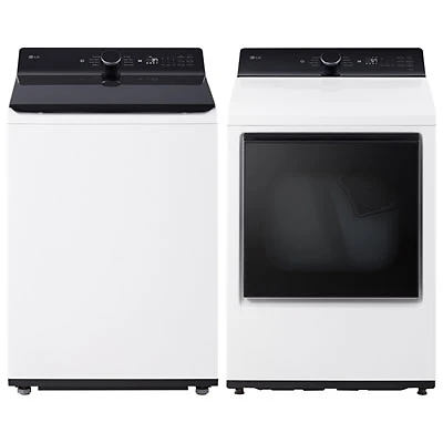 LG 6.1 Cu. Ft. High Efficiency Top Load Impeller Washer & 7.3 Cu. Ft. Electric Dryer - Alpine White