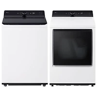LG 6.1 Cu. Ft. High Efficiency Top Load Impeller Washer & 7.3 Cu. Ft. Electric Dryer - Alpine White