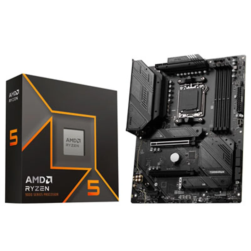 AMD Ryzen 5 9600X 6-Core 5.4GHz AM5 Processor with MSI B650 Tomahawk WiFi ATX AM5 DDR5 Motherboard