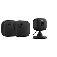 Blink Outdoor 4 Wire-Free IP Security Camera System - 2 Pack & Mini 2 Wi-Fi Indoor/Outdoor IP Camera -Black