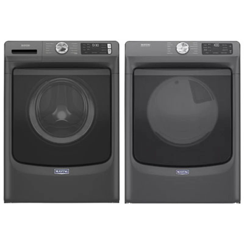 Maytag 5.2 Cu. Ft. Front Load Steam Washer & 7.3 Cu. Ft. Electric Dryer - Volcano Black