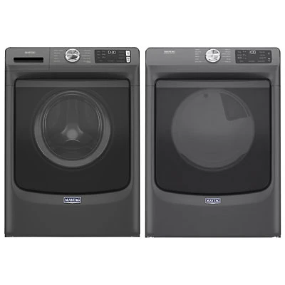 Maytag 7.3 Cu. Ft. Gas Dryer & 5.2 Cu. Ft. Front Load Steam Washer - Volcano Black