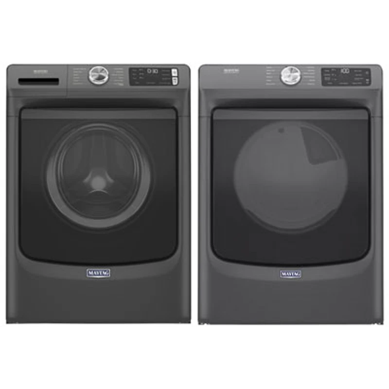 Maytag 5.5 Cu. Ft. Front Load Steam Washer & 7.3 Cu. Ft. Electric Steam Dryer- Volcano Black
