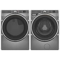 Whirlpool 7.4 Cu. Ft. Gas Steam Dryer & 5.0 Cu. Ft. Front Load Steam Washer - Radiant Silver