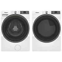 Whirlpool 4.5 Cu. Ft. Front Load Steam Washer & 7.4 Cu. Ft. Electric Steam Dryer- White