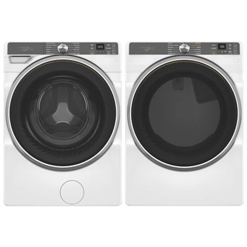 Whirlpool 5.0 Cu. Ft. Front Load Steam Washer & 7.4 Cu. Ft. Electric Steam Dryer - White