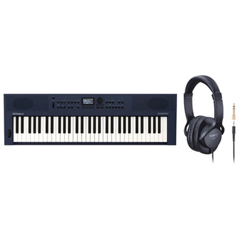 Roland GO:KEYS 3 61-Key Music Creation Keyboard & RH-5 On-Ear Monitor Headphones