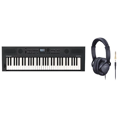 Roland GO:KEYS 5 61-Key Music Creation Keyboard & RH-5 On-Ear Monitor Headphones - Graphite