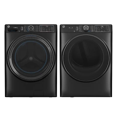 GE 5.8 Cu. Ft. Front Load Steam Washer & 7.8 Cu. Ft. Electric Steam Dryer - Carbon Graphite