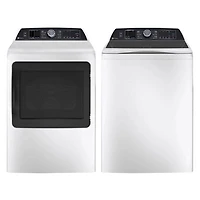 GE Profile 6.2 Cu. Ft. High Efficiency Top Load Washer & 7.3 Cu. Ft. Electric Steam Dryer - White