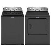 Maytag 5.5 Cu. Ft. High Efficiency Top Load Washer & 7.0 Cu. Ft. Electric Steam Dryer - Volcano Black