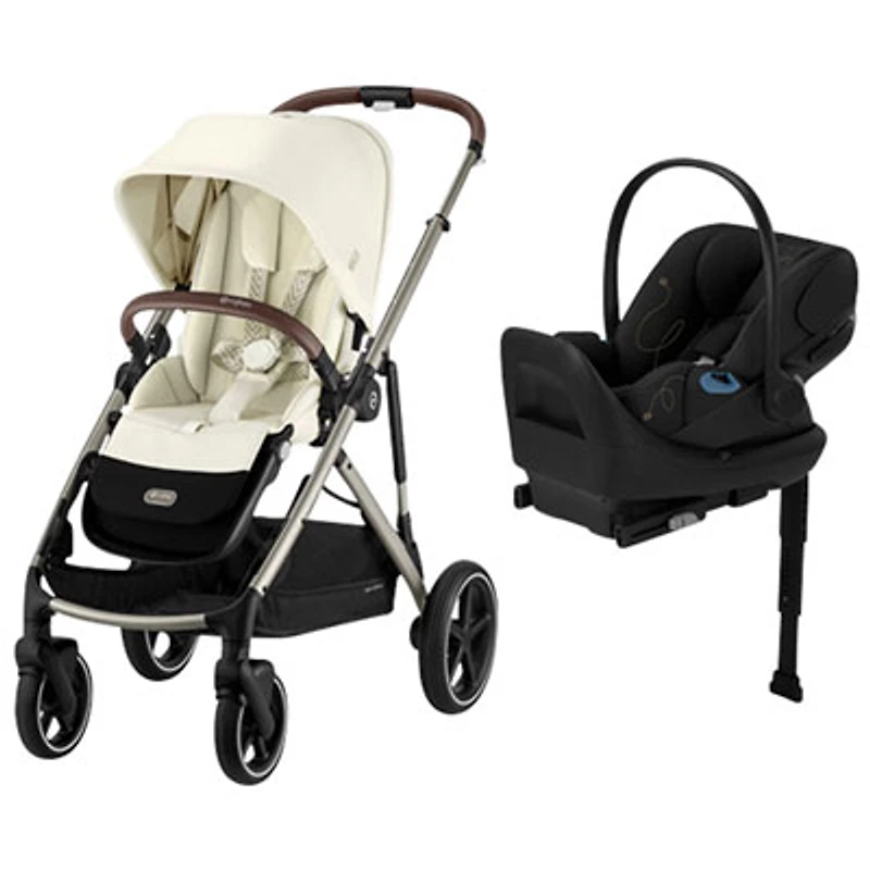 Cybex Gazelle S 2 Convertible Stroller with Cloud G Rear-Facing Infant Car Seat - Seashell Beige