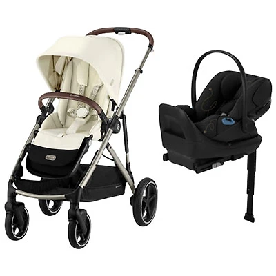 Cybex Gazelle S 2 Convertible Stroller with Cloud G Rear-Facing Infant Car Seat - Seashell Beige