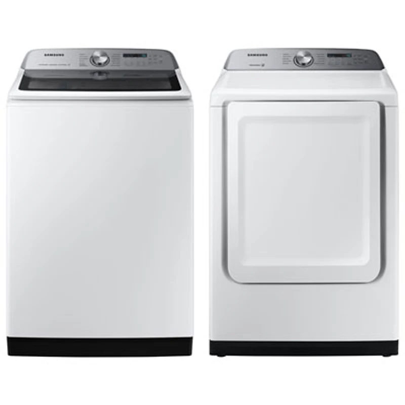 Samsung 6.0 Cu. Ft. High Efficiency Top Load Washer & 7.4 Cu. Ft. Electric Dryer - White