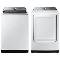Samsung 6.0 Cu. Ft. High Efficiency Top Load Washer & 7.4 Cu. Ft. Electric Dryer - White