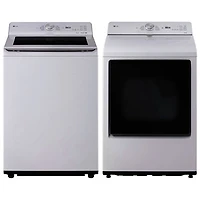 LG 5.6 Cu. Ft. High Efficiency Agitator Top Load Washer & 7.3 Cu. Ft. Electric Dryer - Alpine White